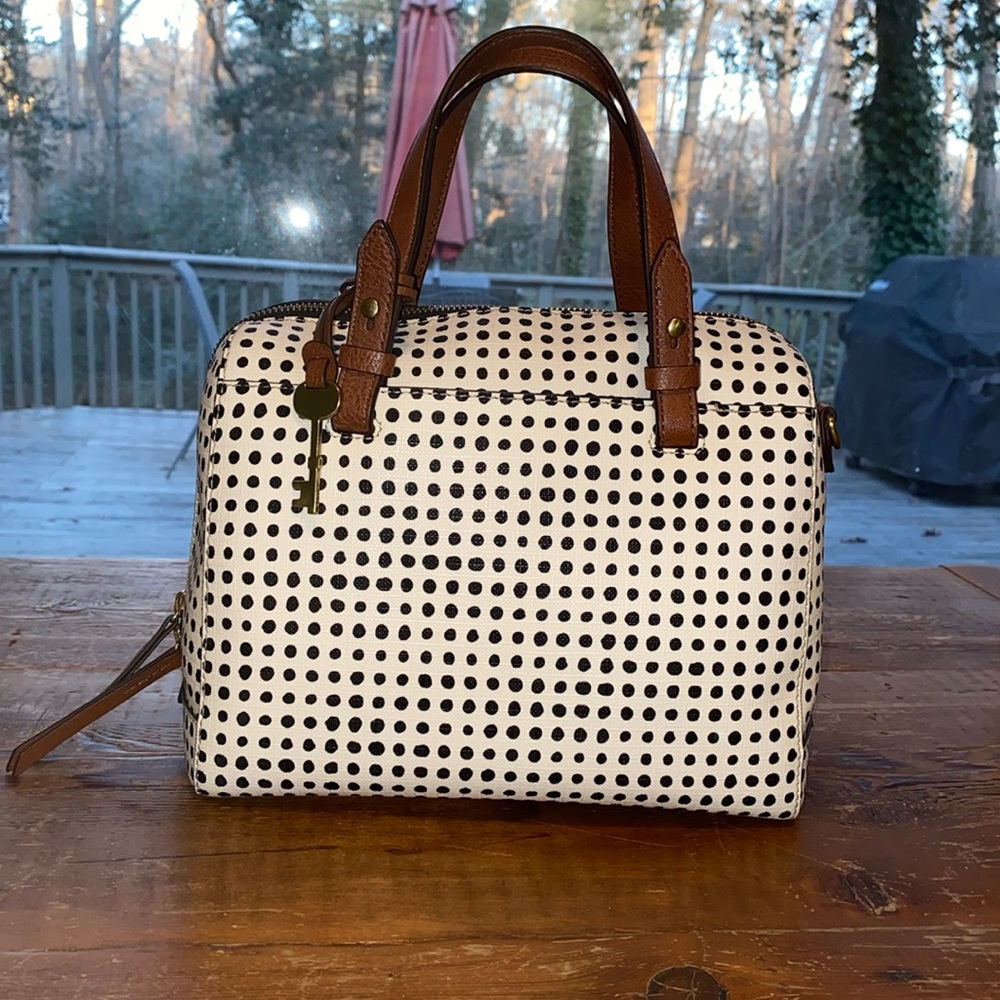 Fossil Sydney Satchel Polka Dot Purse